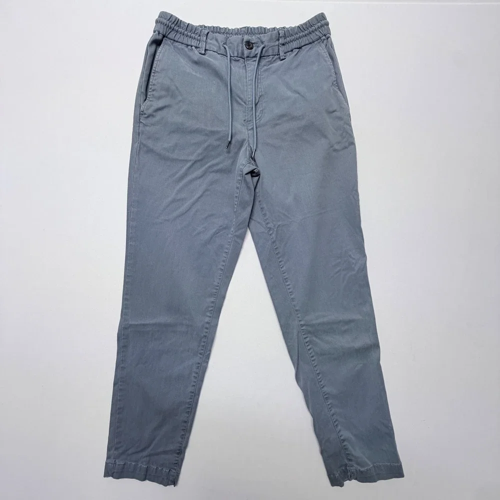Banana Republic Tapered Fit Drawstring Pants Mens 30x32 Blue Tencel Stretch